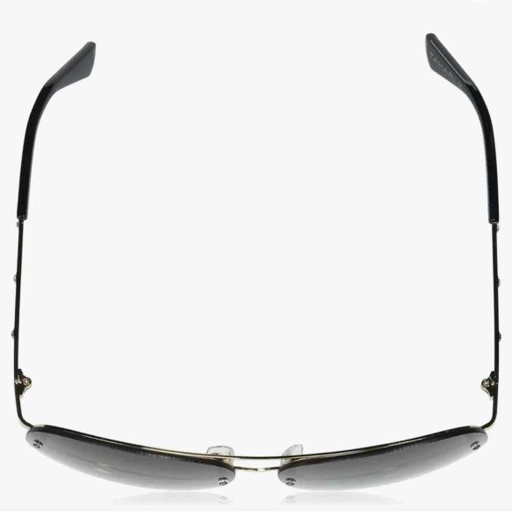 TAHARI Th651 gold & black Metal UV400 Protective Aviator‎ Pilot Sunglasses new